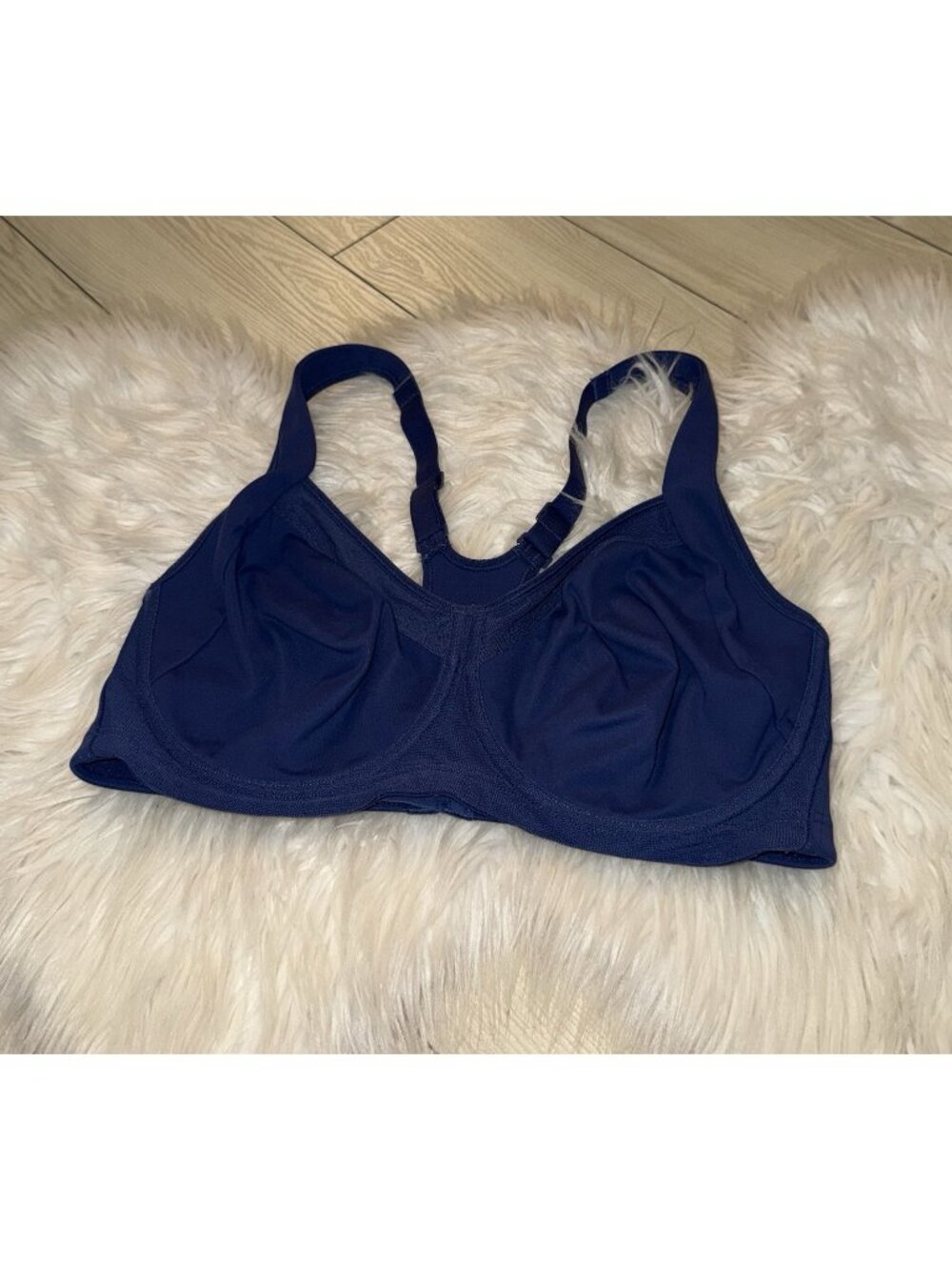 SYROKAN A217 Womens Sports Bra Max Control High Impact Racerback UW 38DD Blue